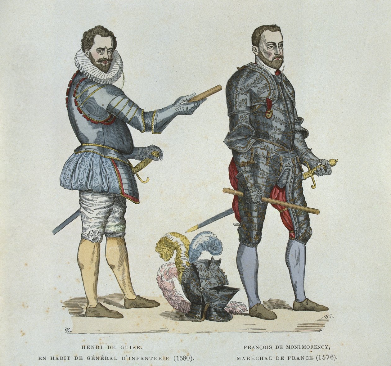 Henri van Guise (1549-88) en Francois de Montmorency (1530-79), uit een gravure van die tijd door French School