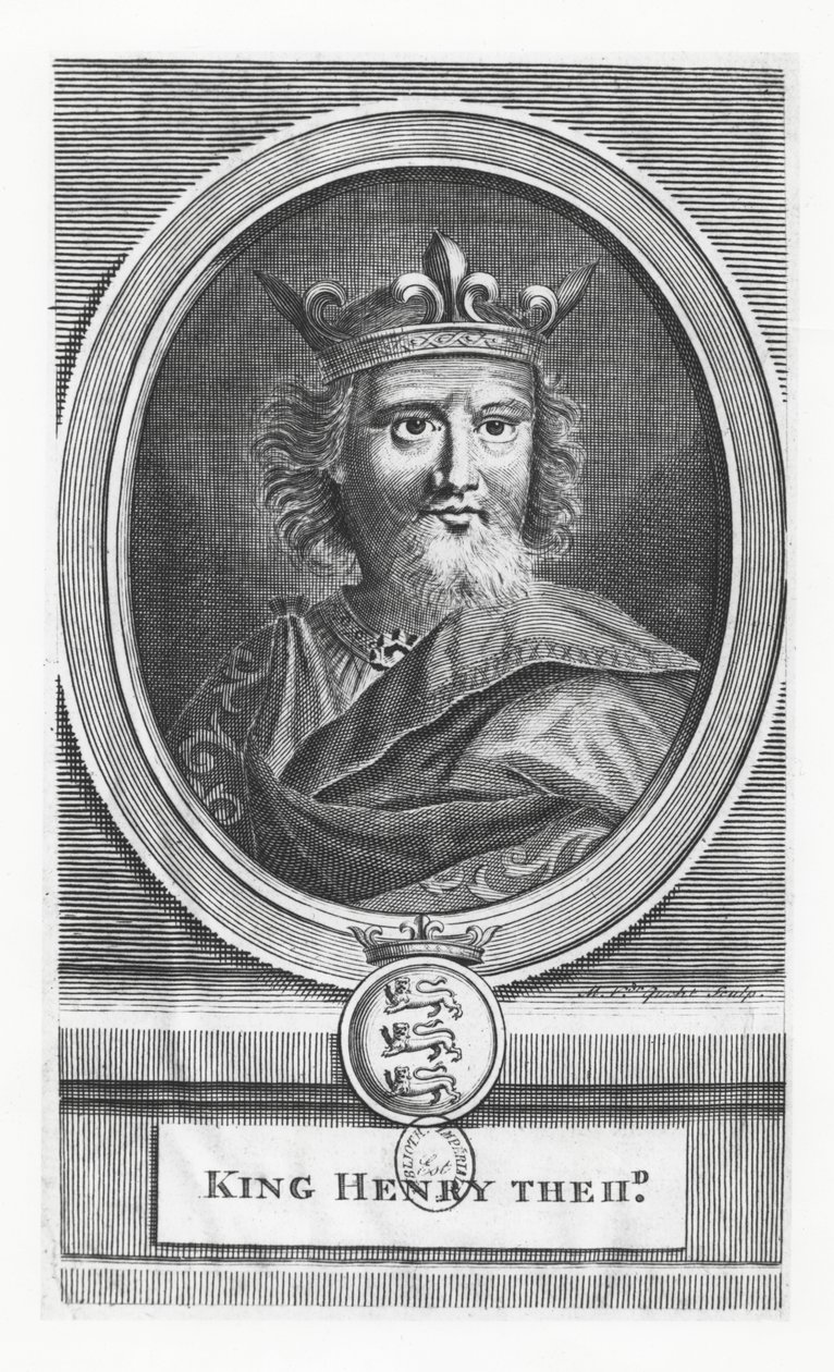 Hendrik II, Koning van Engeland (gravure) door French School