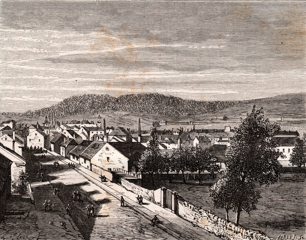 Hericourt - departement Saone-et-Loire - gravure in 