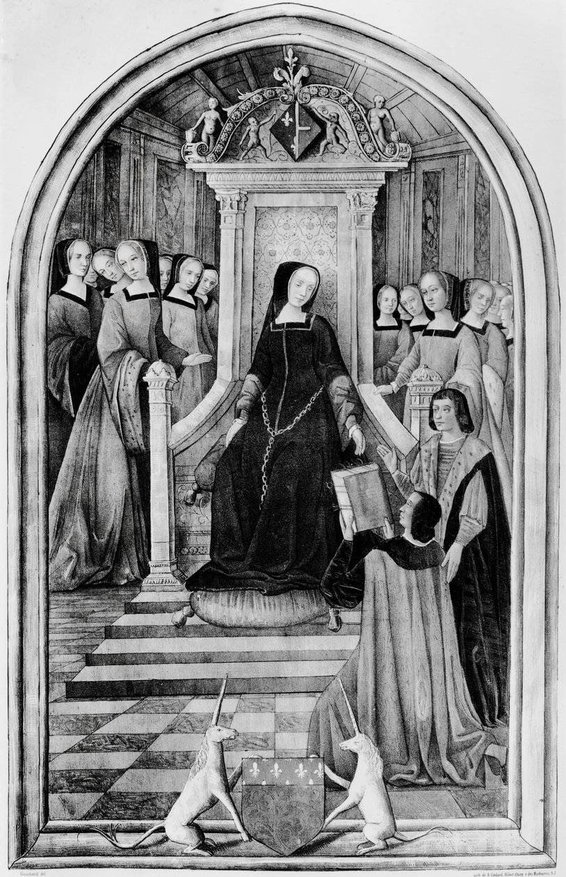 Hulde aan Louise de Savoie (1476-1531) in Amiens in 1518, uit 