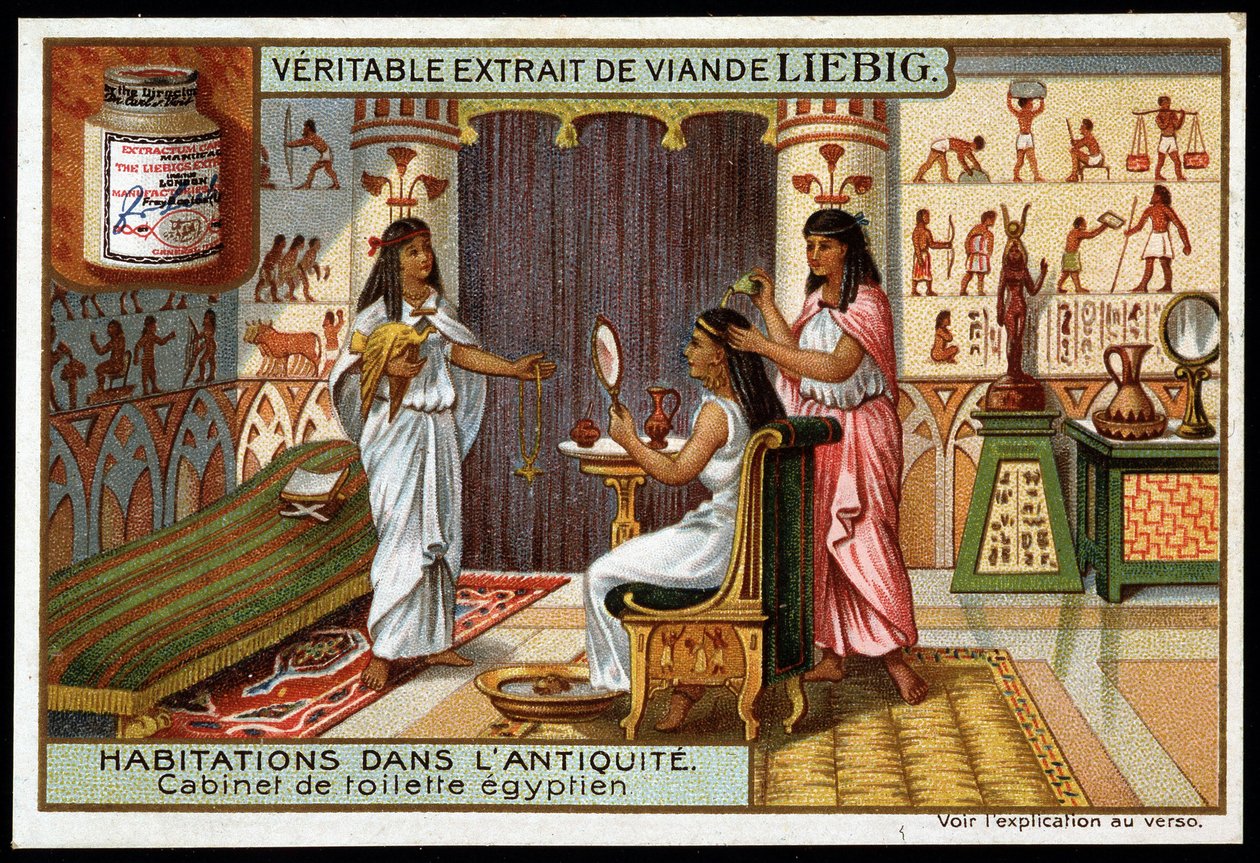 Huizen in de oudheid: Egyptische badkamer door French School