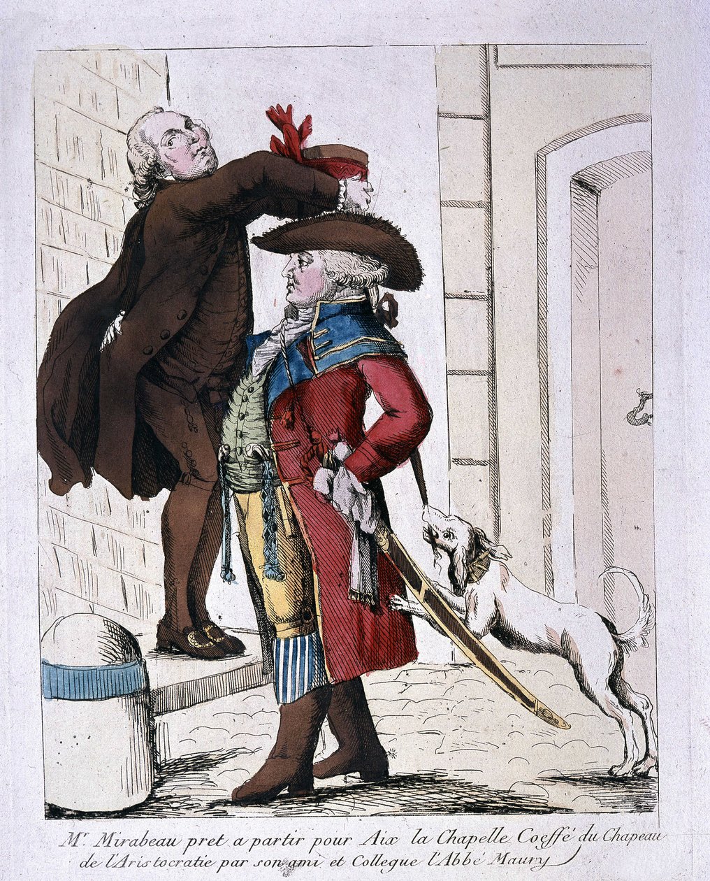 Honore Gabriel Riqueti, Graaf van Mirabeau (1749-1791) met de hoed van de aristocratie door Abbé Maury, bereidt zich voor om naar Aken te vertrekken, eind 18e eeuw door French School
