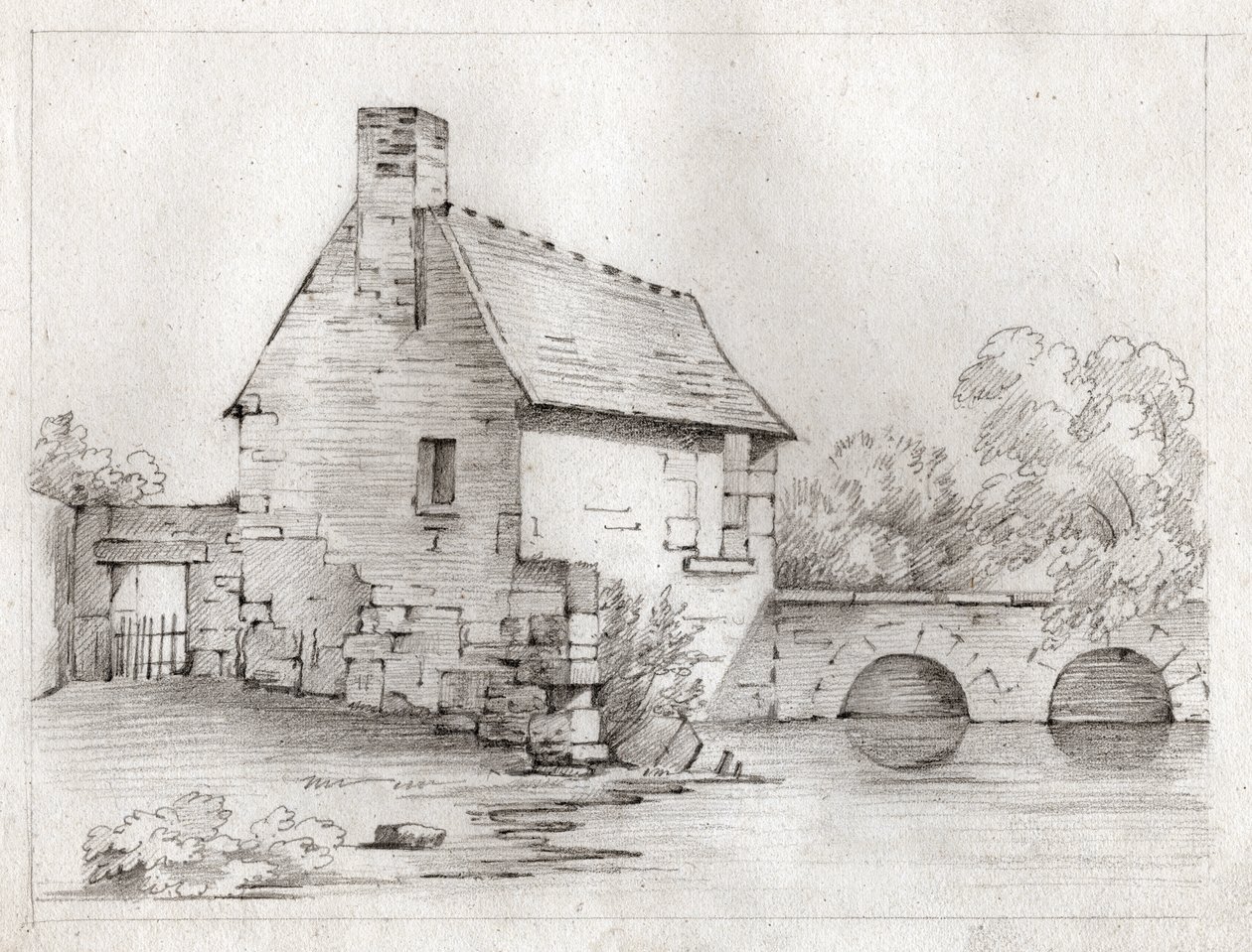 Huis aan de rivier door French School