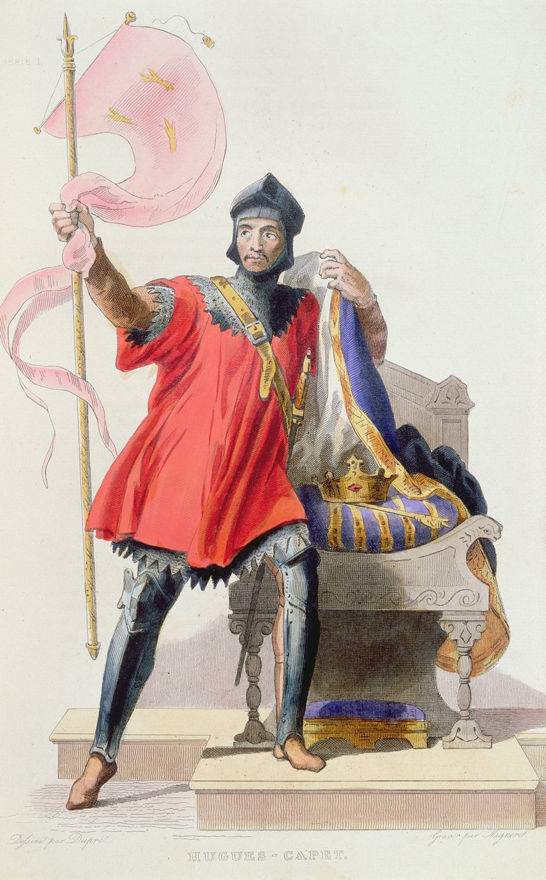 Hugues I Capet (941-996), Koning van Frankrijk, uit Le Plutarque Français door E. Mennechet, 1835 door French School