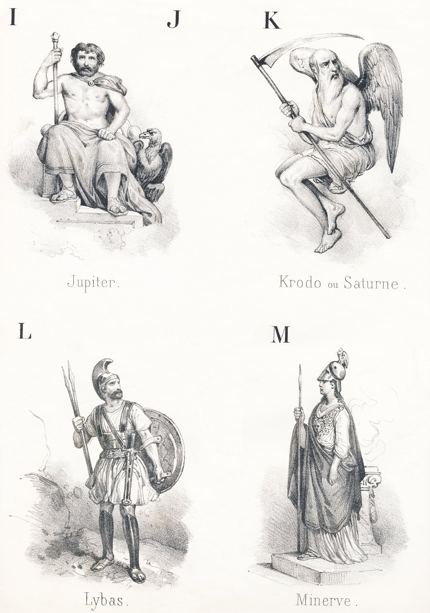 IJ K L M: Jupiter, Krodo, Lybas, Minerva door French School