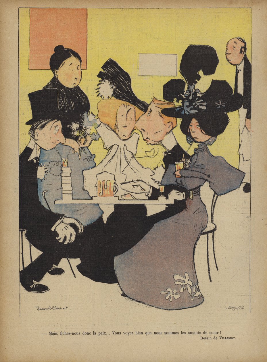Illustratie voor Le Rire (kleurenlitho) door French School
