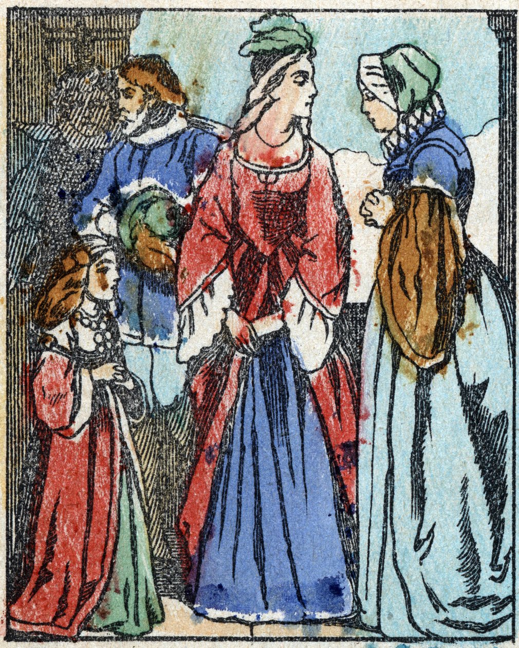 Illustratie voor "Riquet a la houppe", sprookje van Charles Perrault (1628-1703), Franse schrijver. Houtsnede van Imaging Pellerin - Epinal, z.d. Late 19e eeuw. door French School