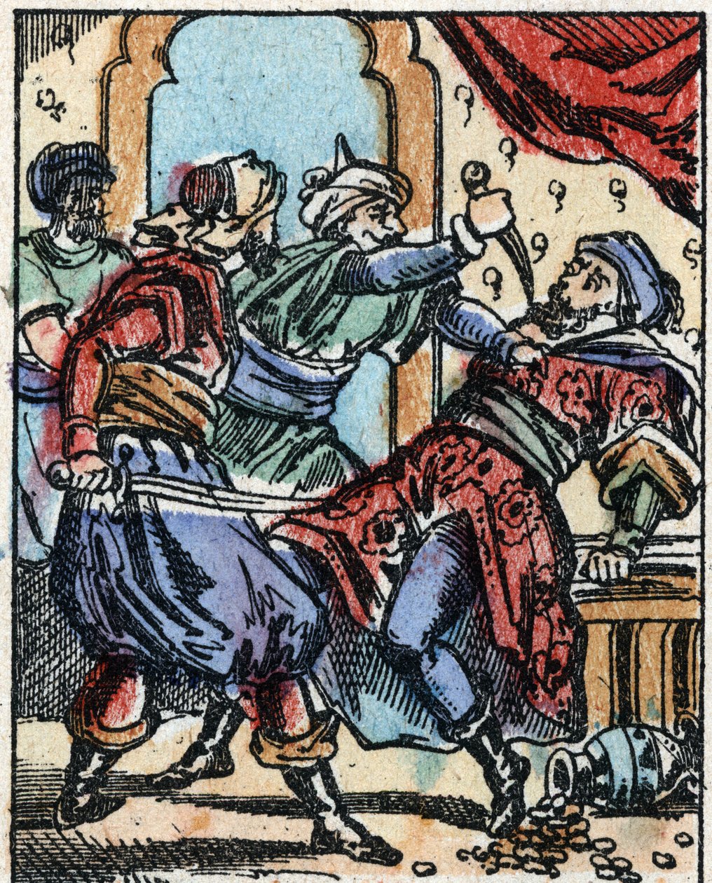 Illustratie voor de verhalen van Duizend-en-een-nacht. Ali-Baba. Houtsnede van Imaging Pellerin - Epinal, sd. Eind 19e eeuw. door French School