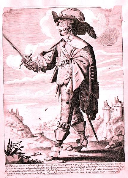 Illustratie van een soldaat onder het bewind van Lodewijk XIII (1601-43) door French School