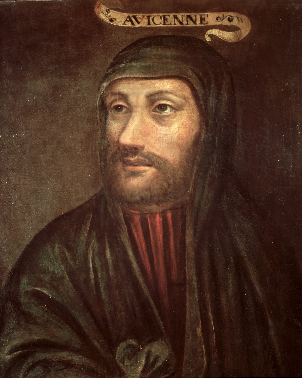 Imaginair portret van Avicenna (Ibn Sina) (c.992-1037) door French School