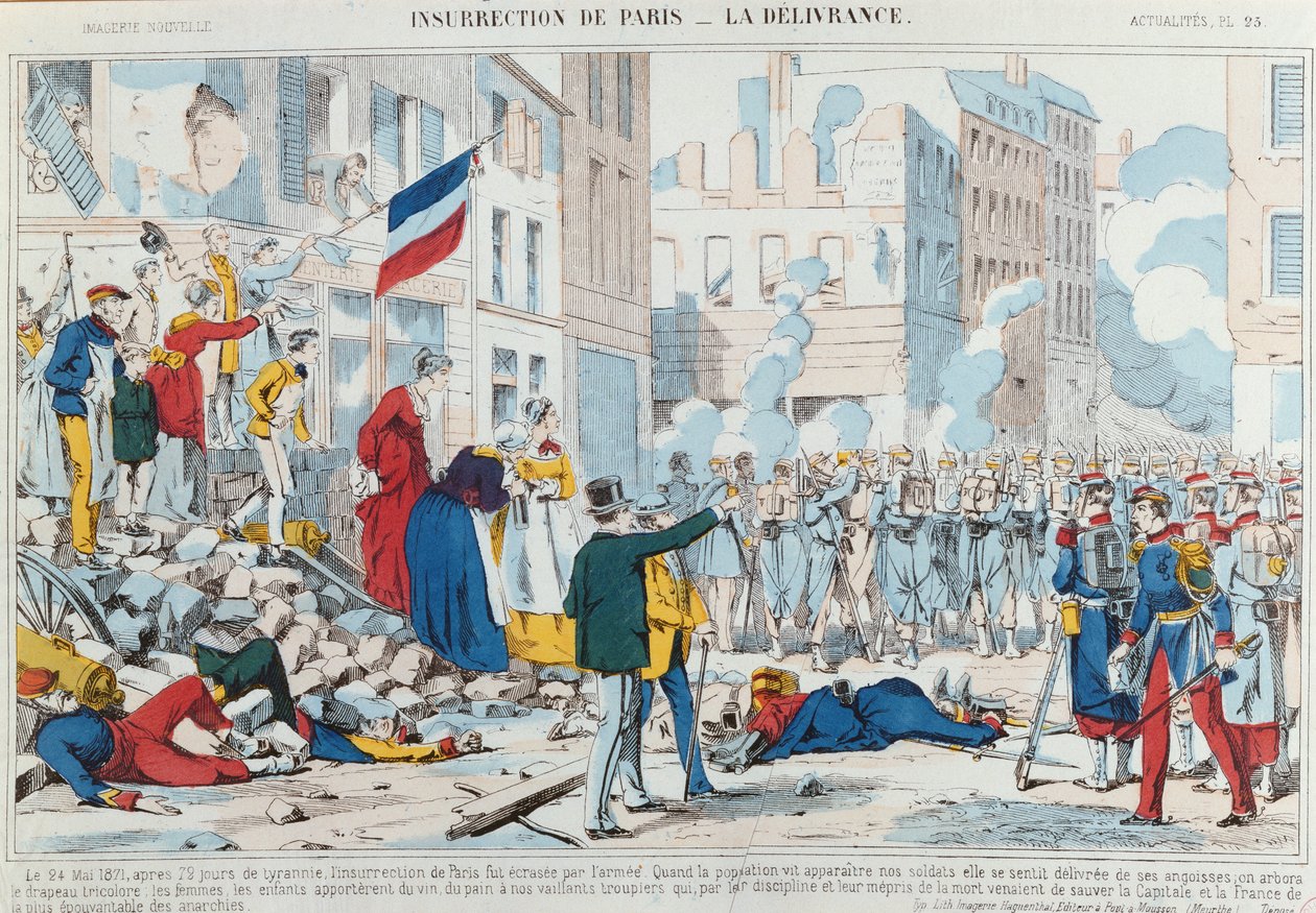 Opstand van Parijs, de bevrijding, 1871 door French School