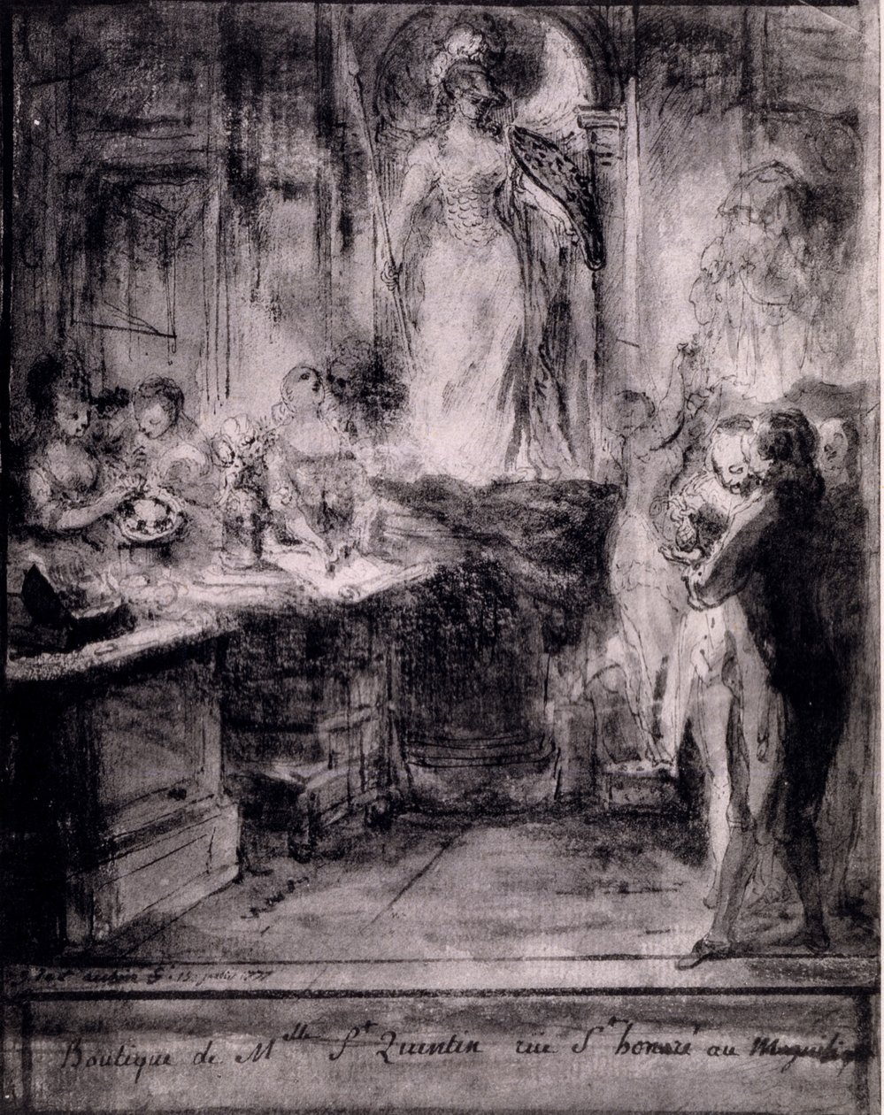 Interieur van Venetiaanse winkel, 1777 door French School