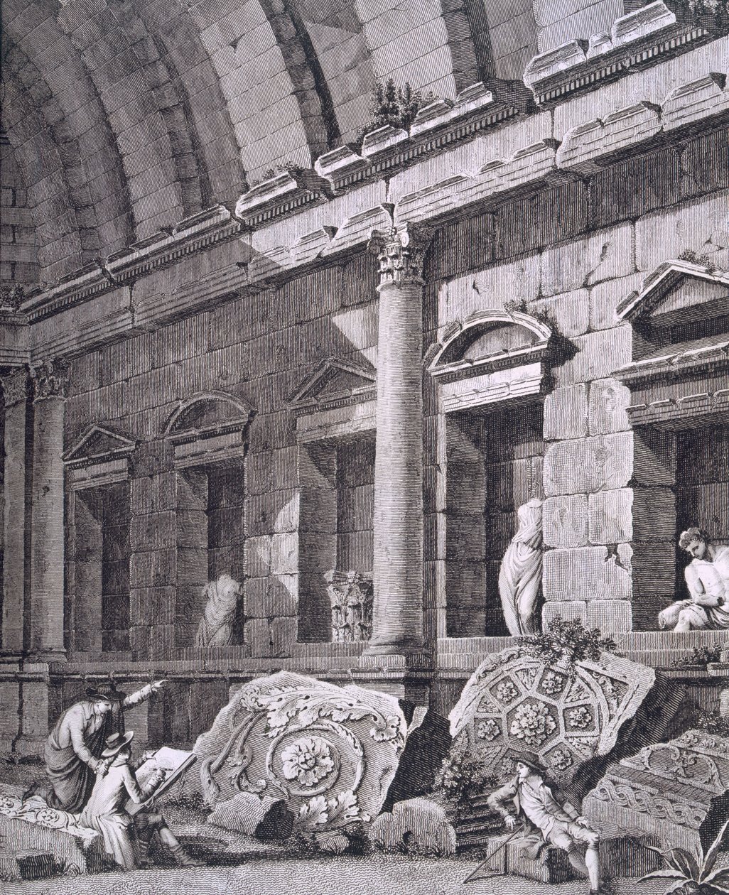 Interieur van de Tempel van Diana, Nîmes, uit Antiquités de la France: Vol I, Monuments de Nîmes door French School