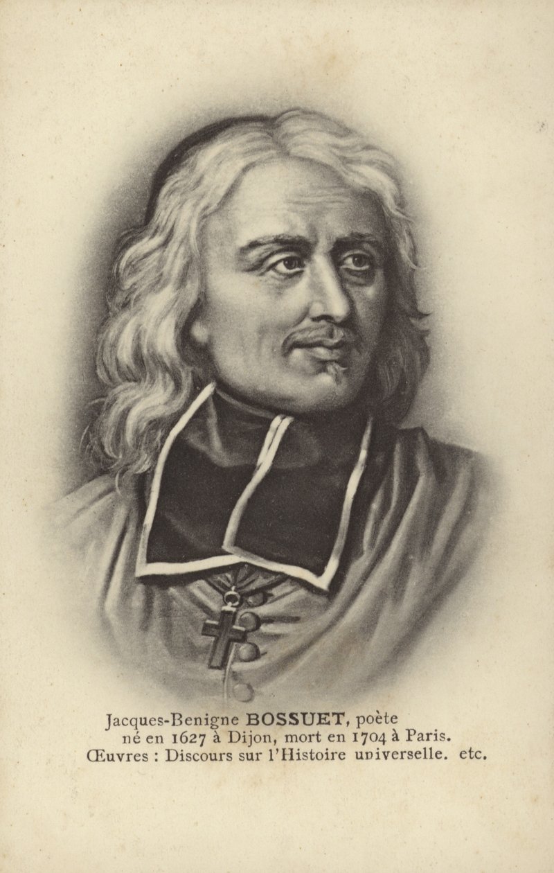 Jacques-Benigne Bossuet (1627-1704), Frans katholiek bisschop, theoloog en schrijver (litho) door French School