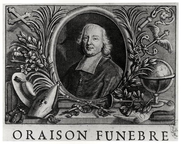 Jacques Benigne Bossuet (1627-1704), frontispice van Oraison Funebre door Bossuet door French School