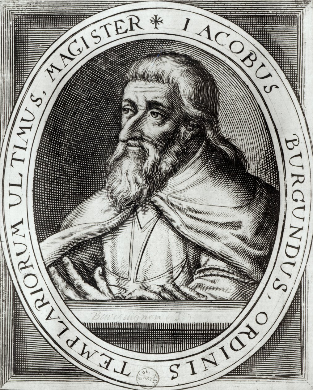 Jacques de Molay (ca. 1243-1314) Meester van de Tempeliers door French School