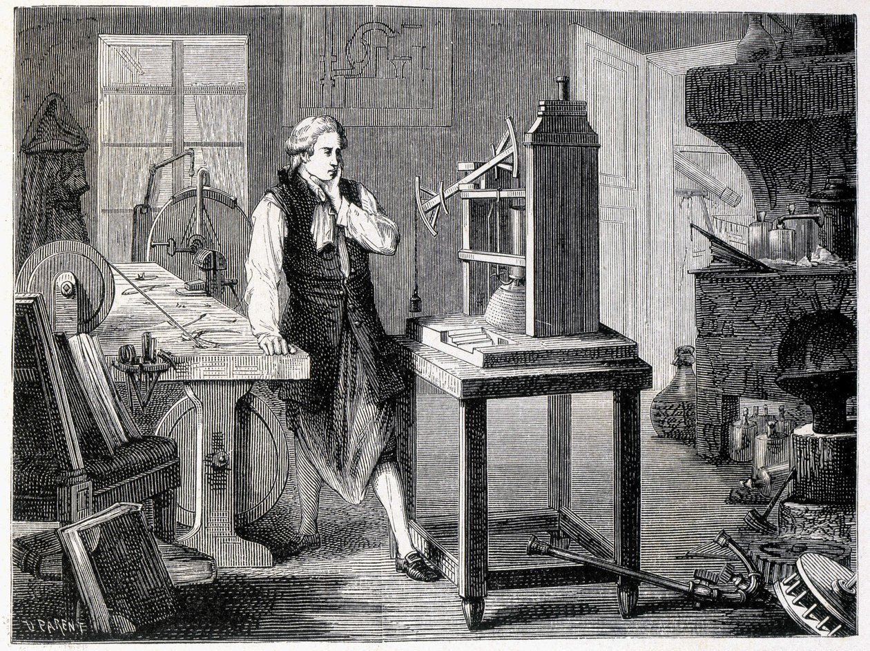 James Watt bestudeert de verbetering van Newcomen
