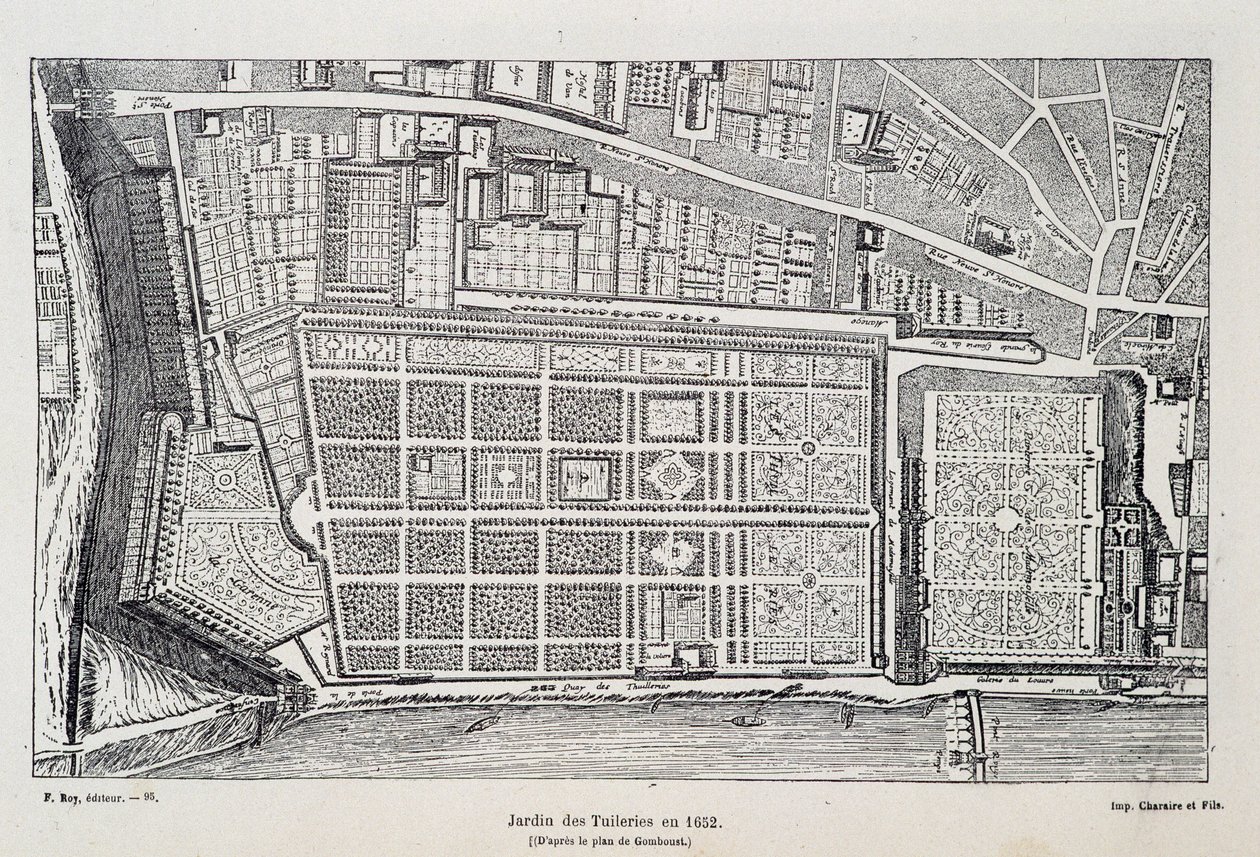 Jardin des Tuileries in 1652 (naar het plan van Gomboust) - in 