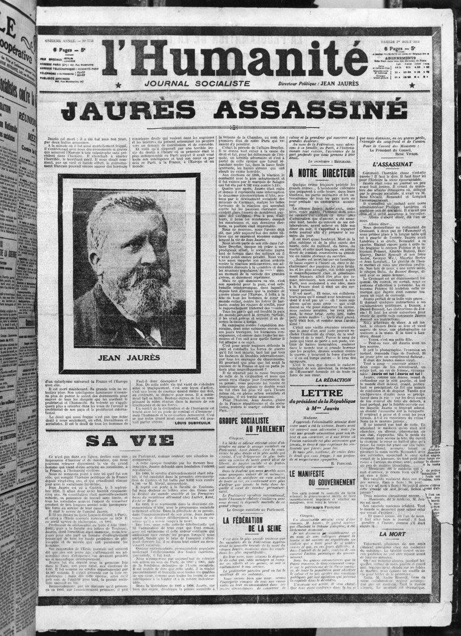 Jaurès vermoord, uit L