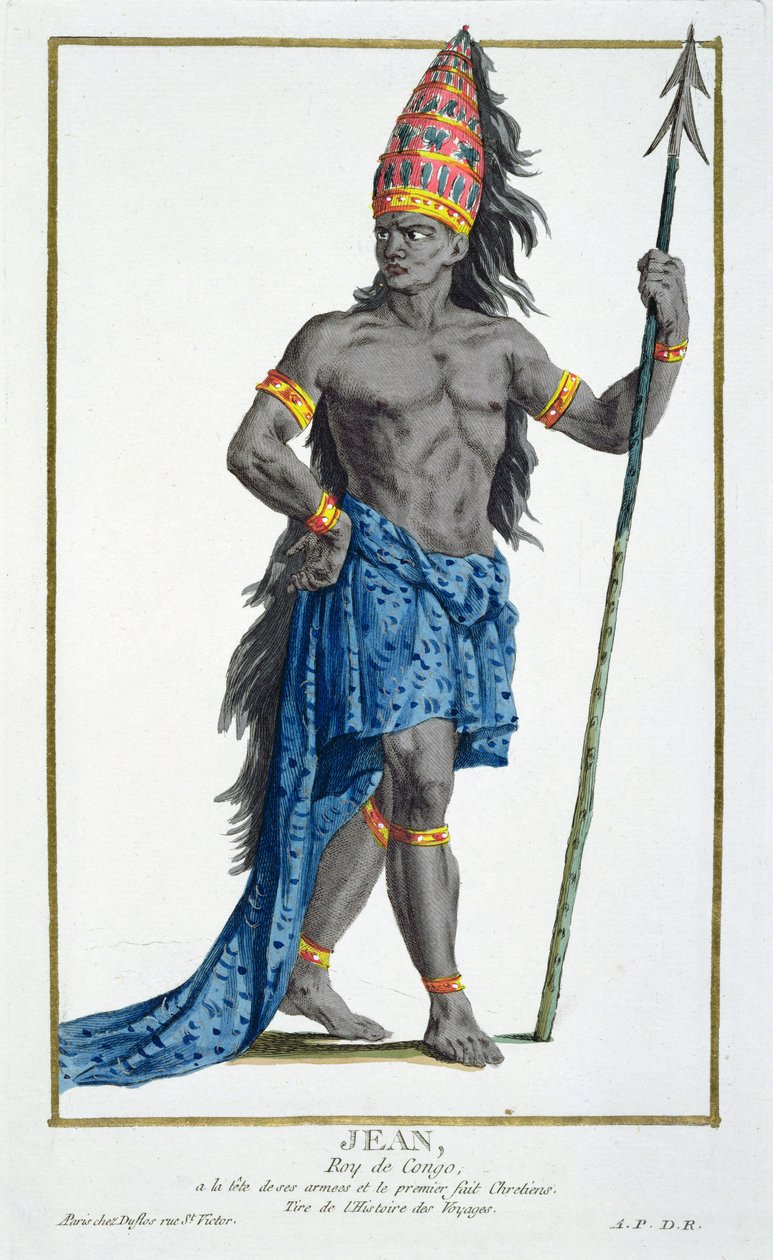 Jean, Koning van Congo, gegraveerd door Pierre Duflos (1742-1816), 1780 (kopergravure) door French School