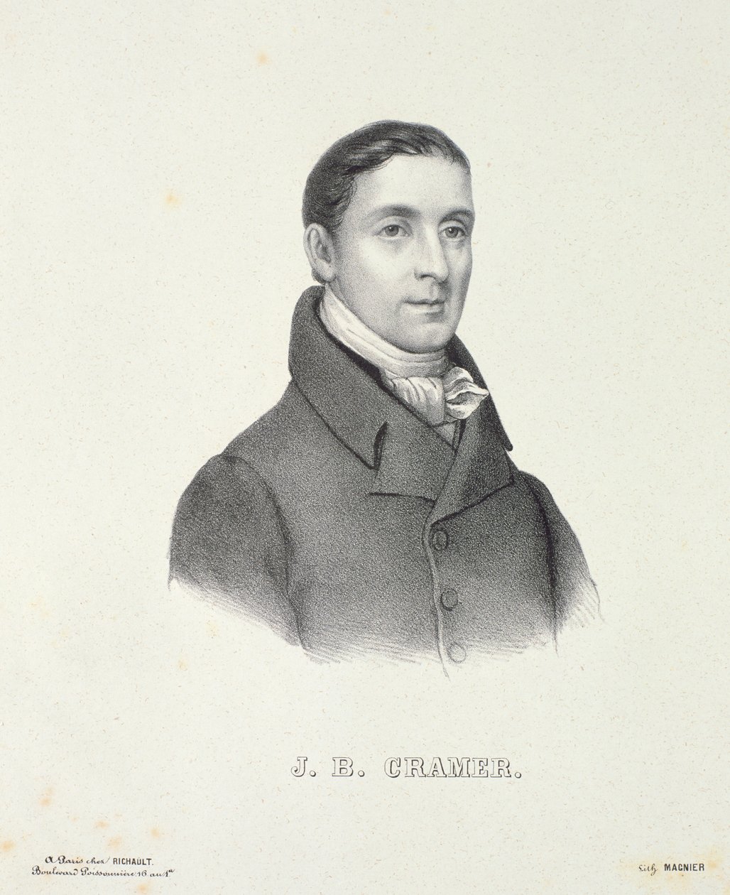 Johann Baptist Cramer (1771-1858) gegraveerd door Magnier door French School
