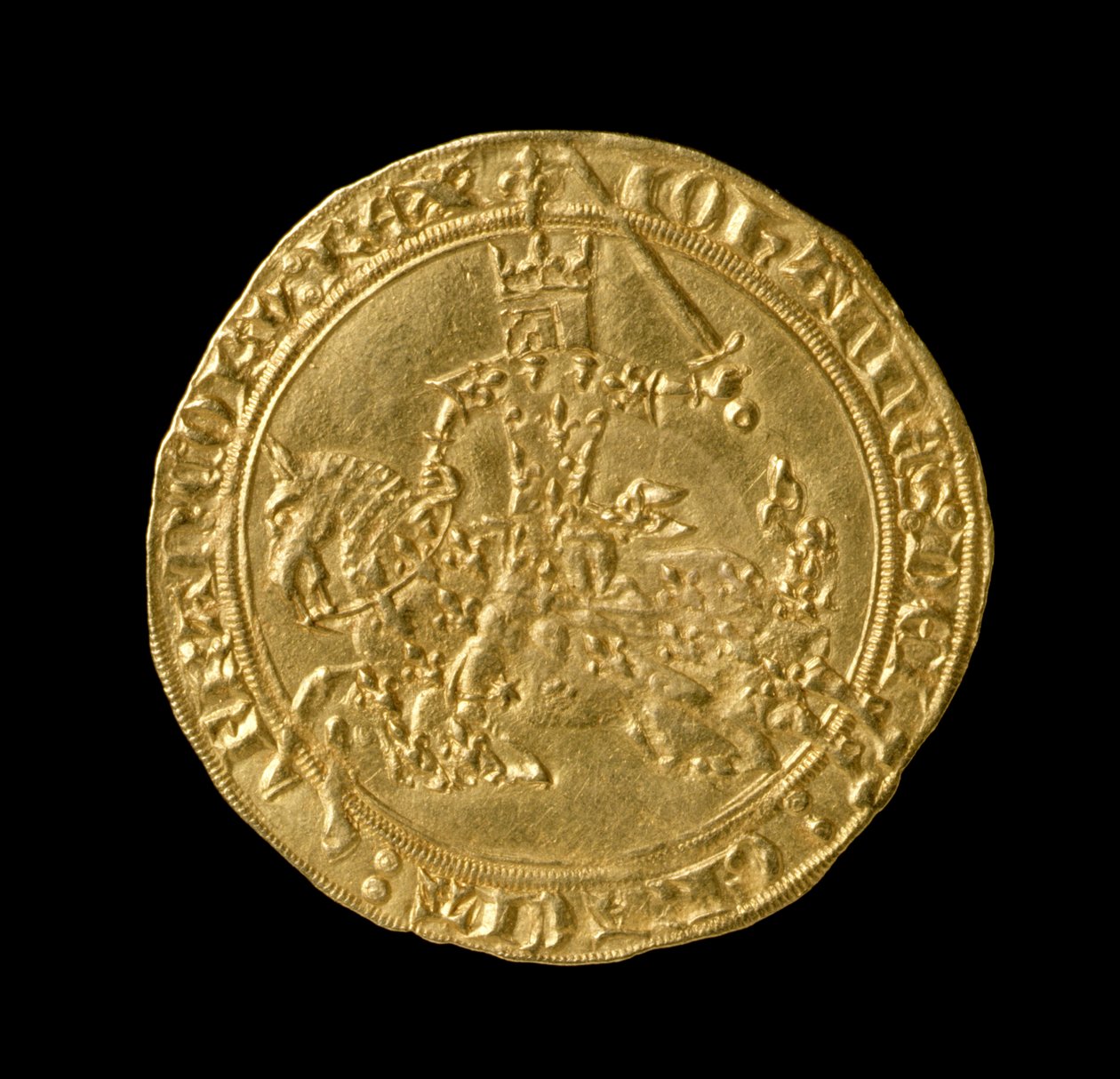 Jan II De Goede (1319-64) Koning van Frankrijk, Franc a Cheval, 1350-64 (voorzijde) door French School