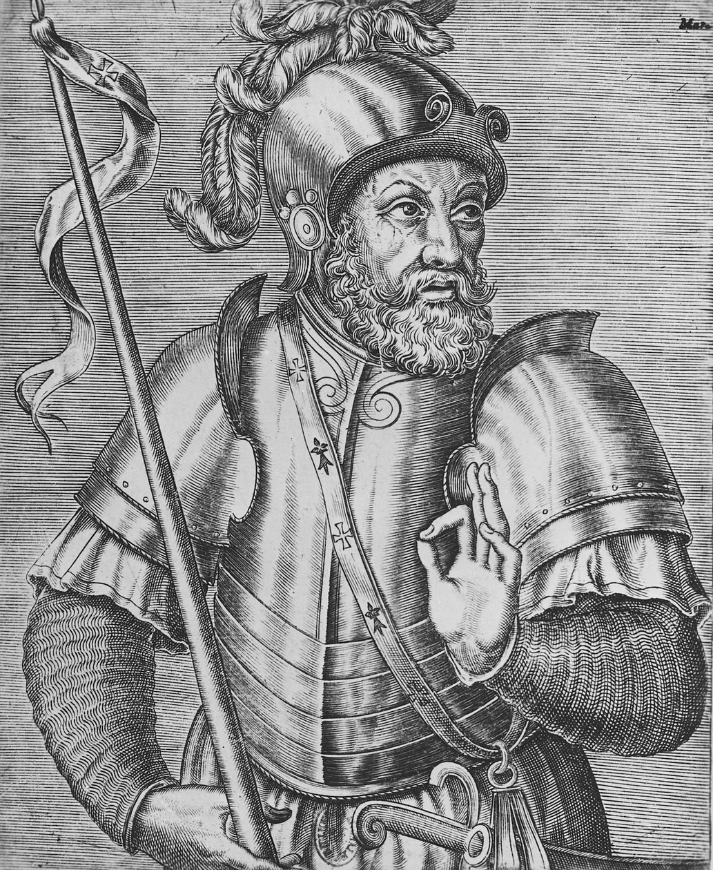 Jan zonder Land (gravure) door French School