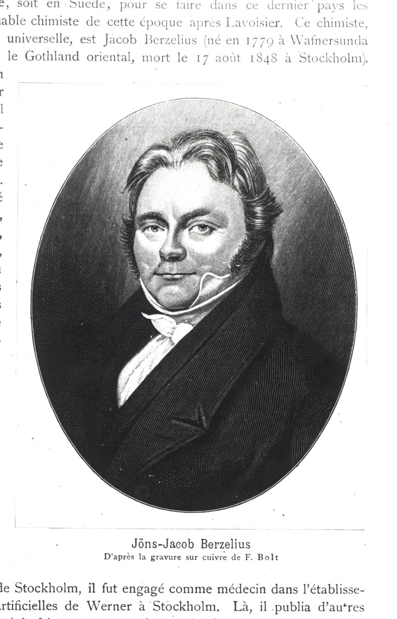 Jons Jakob Berzelius (1779-1848) naar een gravure van F. Bolt door French School