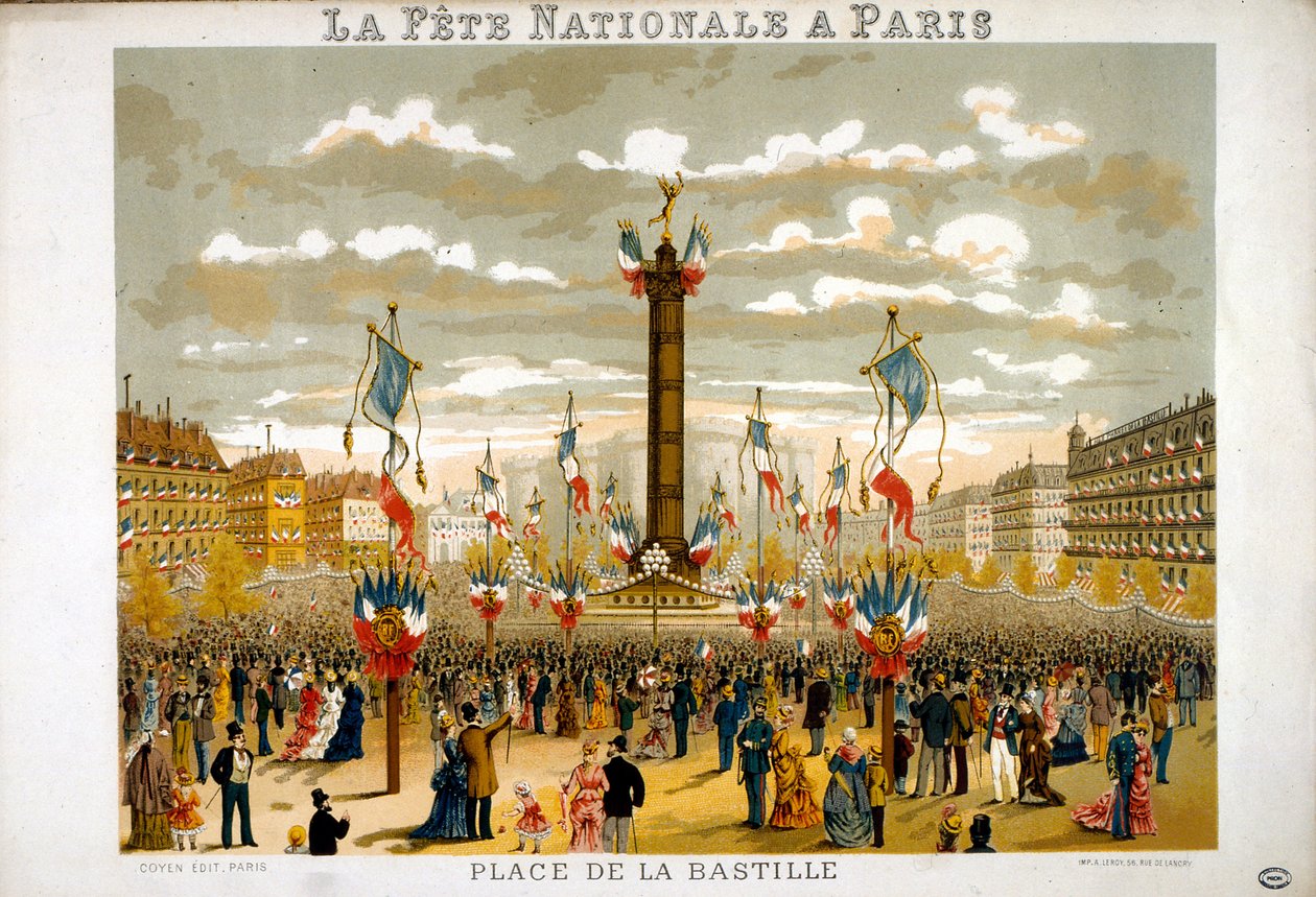 Jules Grevy (1807-1891) president van Frankrijk woont de viering van Bastille Day op 14 juli 1880 in Parijs bij. door French School