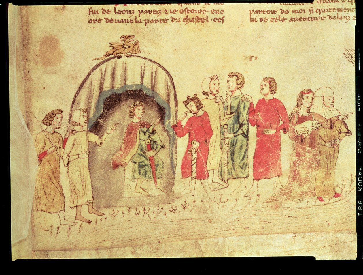 Koning Arthur en zijn hof, uit de Roman de Meliadus door French School