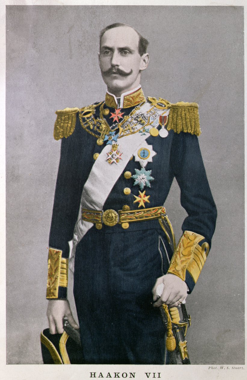 Koning Haakon VII van Noorwegen (1872-1957), begin 20e eeuw door French School