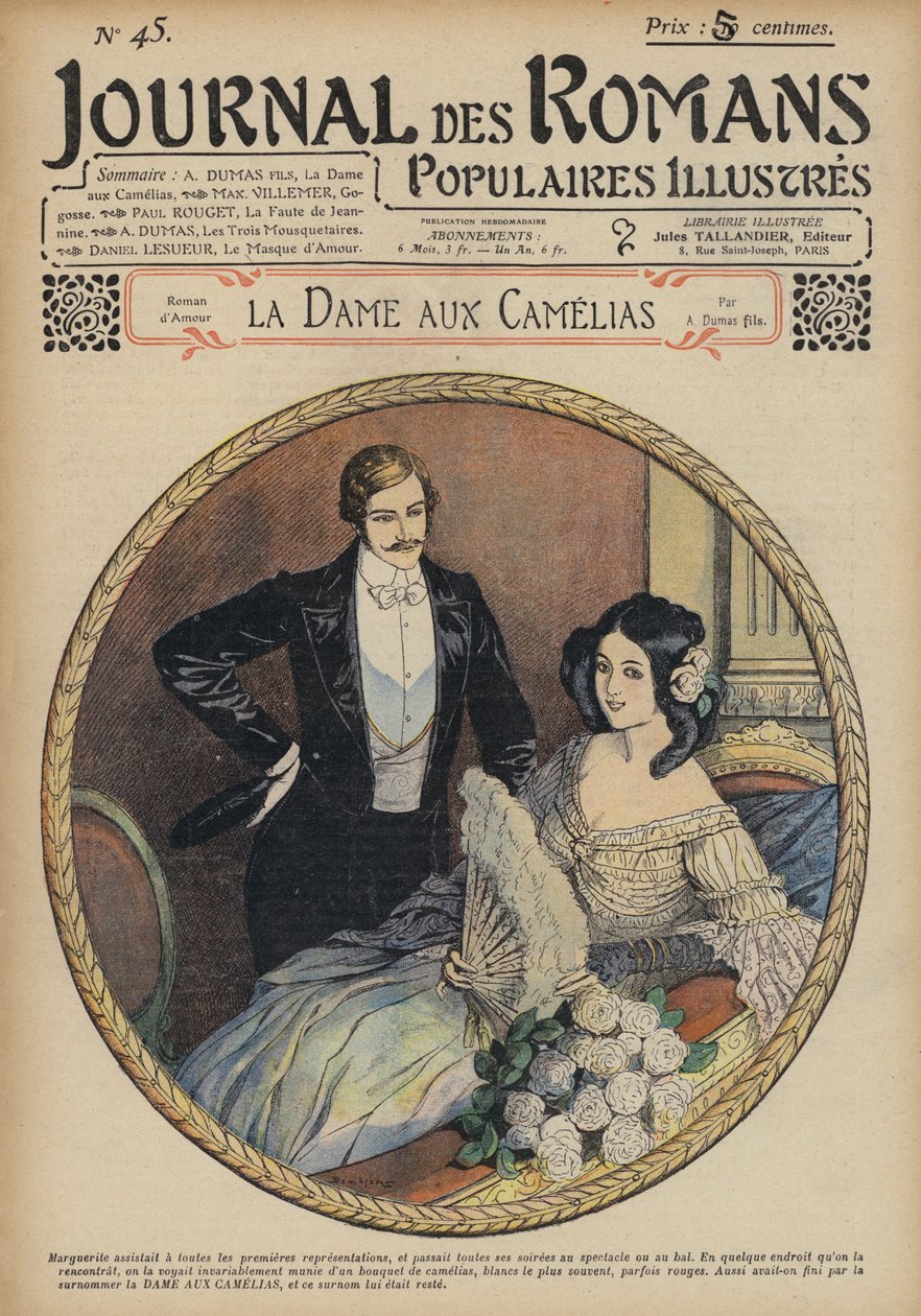 La Dame Aux Camélias door Alexandre Dumas fils (kleurenlitho) door French School