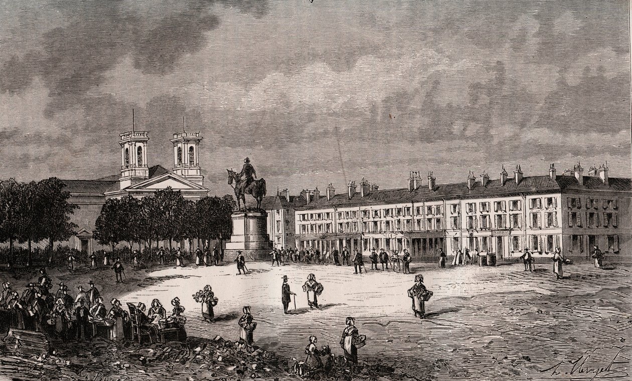 La Roche-sur-Yon - Pays de la Loire - Place Napoleon - gravure in 