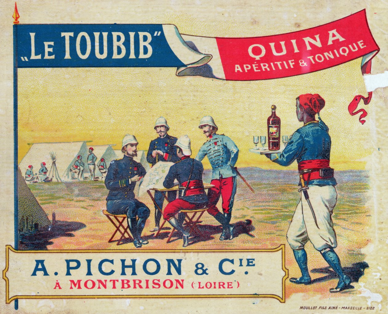 Etiket voor le Toubib Aperitief en Tonic Wijn, eind 19e eeuw door French School
