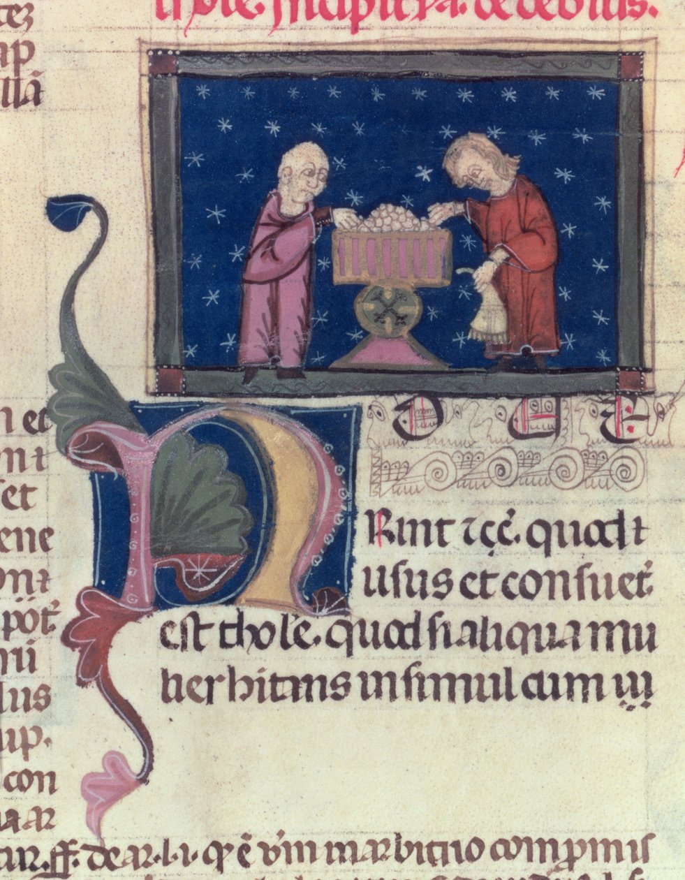 De schuldenaar, uit Coutumes de Toulouse, 1296 door French School