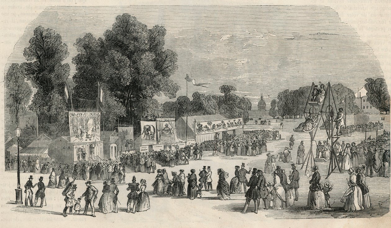 Le Carre Marigny in juni 1848 in Parijs - Gravure in 