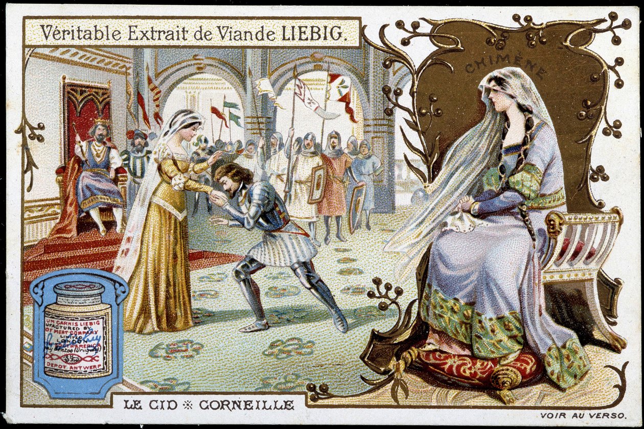 Le Cid van Pierre Corneille (1606 - 1684), chromolithografie Liebig, 19e eeuw door French School