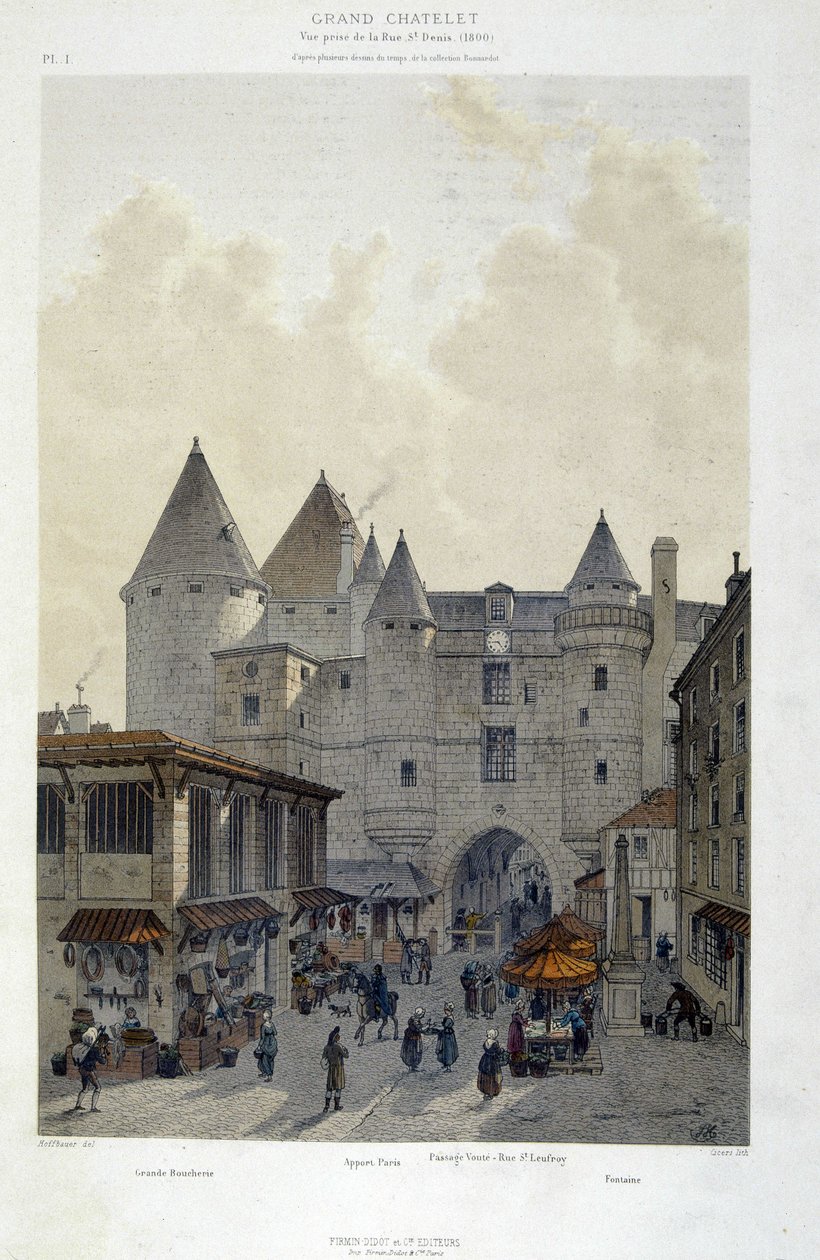 Le grand Chatelet par la rue St Denis in 1800 - in 