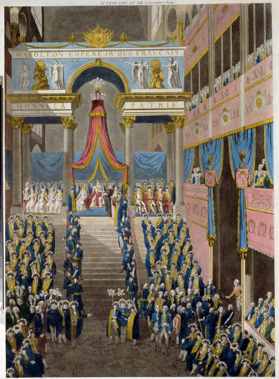 De kroning van Napoleon op 2 december door French School