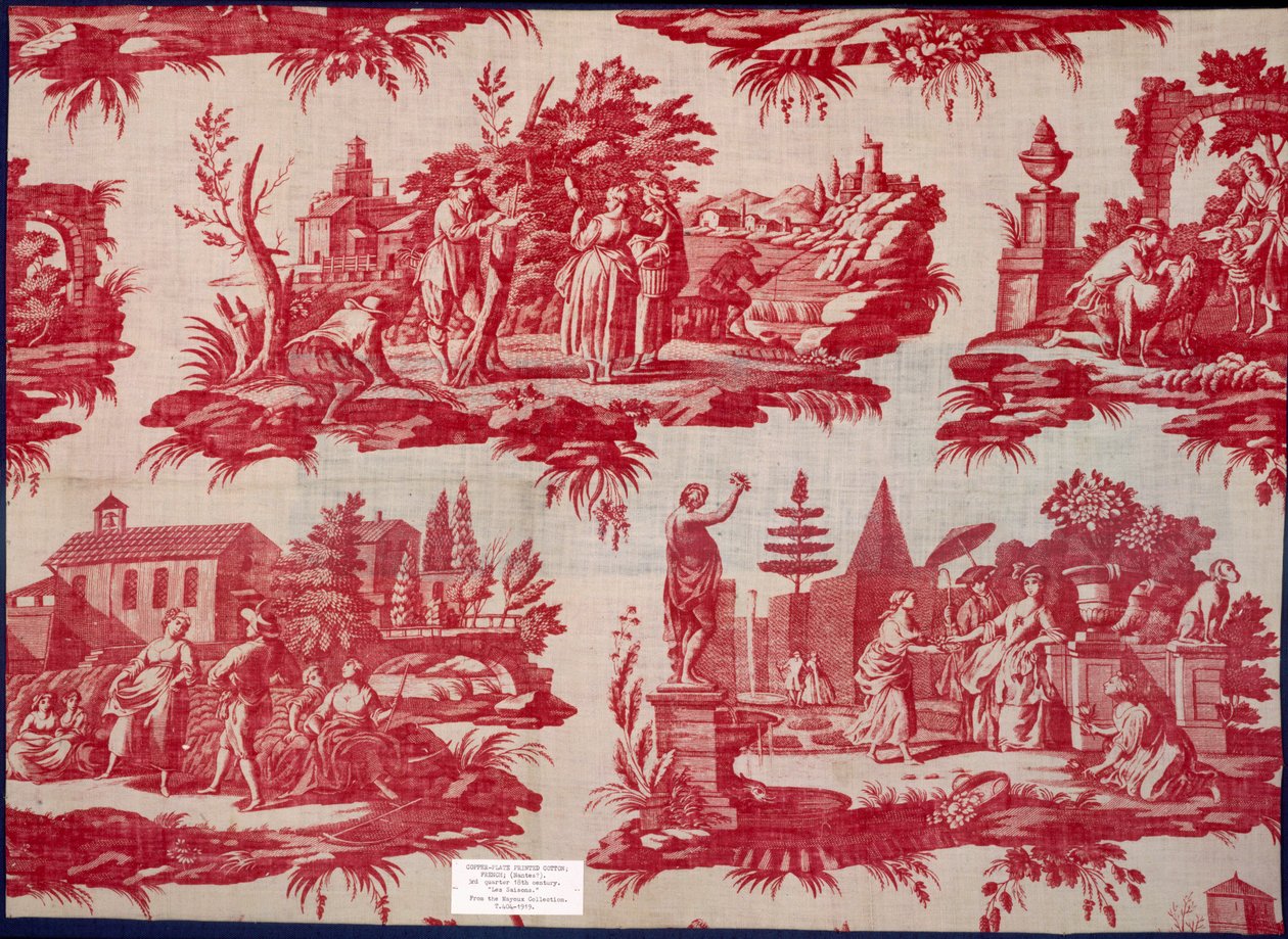 Les Saisons uit de Mayoux Collectie, 3e kwart 18e eeuw, koperplaat bedrukte katoen door French School