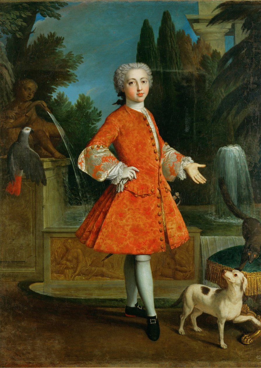 Louis-Philippe, hertog van Orléans als jongen, Duc de ... (schilderij op doek) door French School