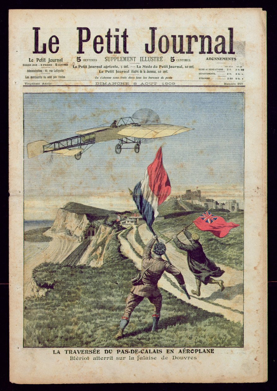Louis Bleriot (1872-1936) landt in Dover, uit 