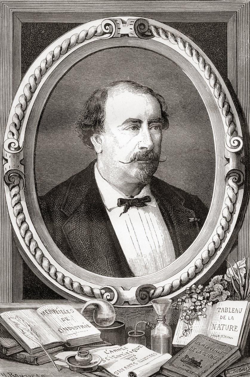 Louis Figuier, Franse wetenschapper en schrijver, uit Les Merveilles de la Science, pub. 1870 door French School
