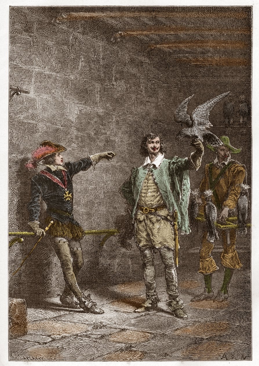 Lodewijk XIII (1601-1643), genaamd de rechtvaardige, zestien jaar oud, en zijn favoriet Charles d