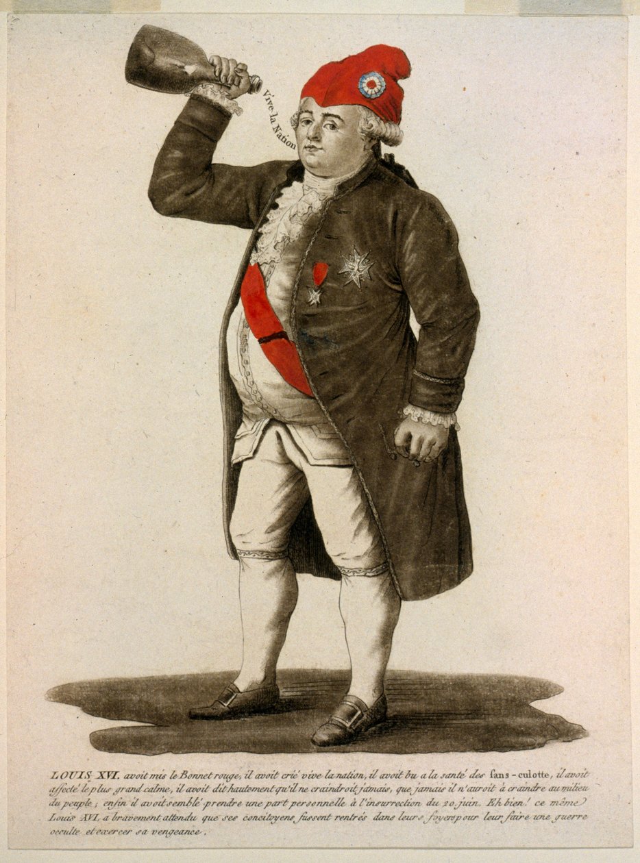Lodewijk XVI met de rode muts, roepend 