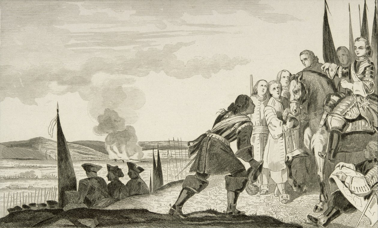 Louis XV (1710-74) bij de Slag bij Fontenoi in 1745, uit 