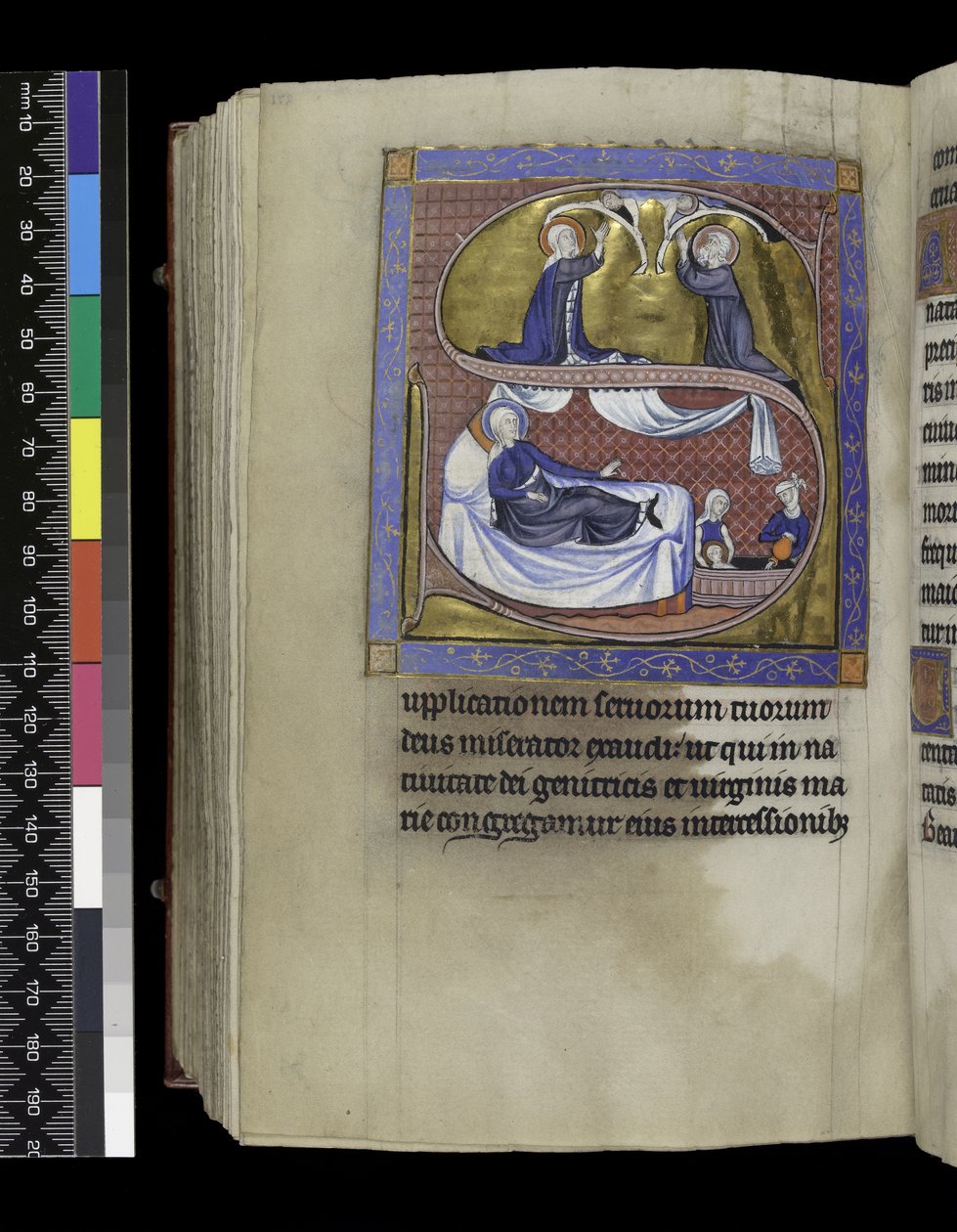 MS 300 f.271v, Collecten, preken en lessen voor de Geboorte van de Maagd, uit het Psalter en de Getijden van Isabella van Frankrijk, Parijs, c.1265-70 door French School