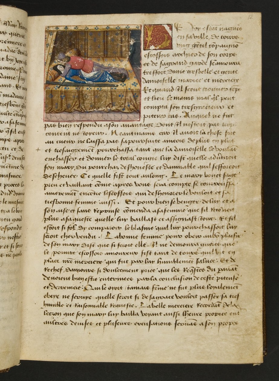 Pagina uit Cent Nouvelles Nouvelles, c.1461-62 door French School