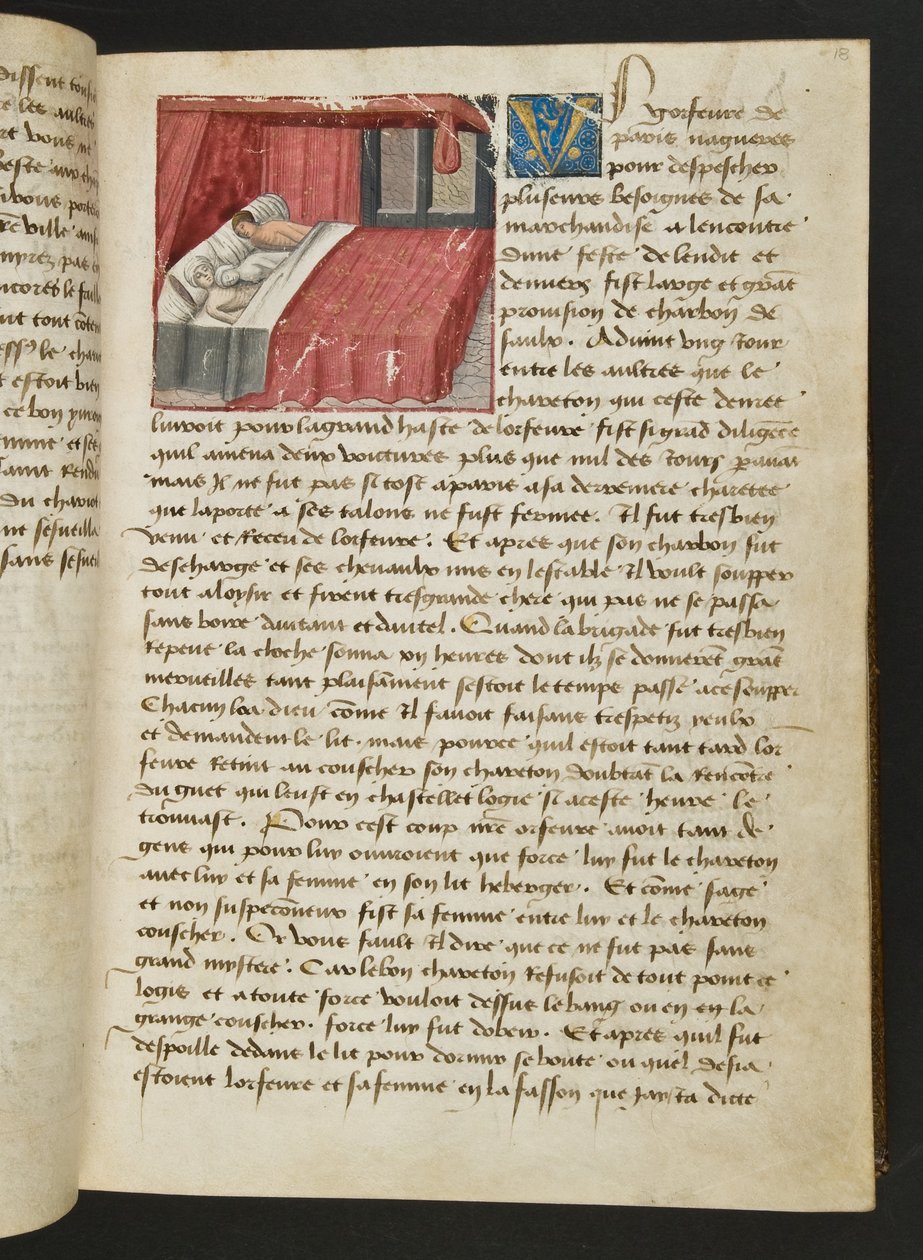 Pagina uit Cent Nouvelles Nouvelles, c.1461-62 door French School