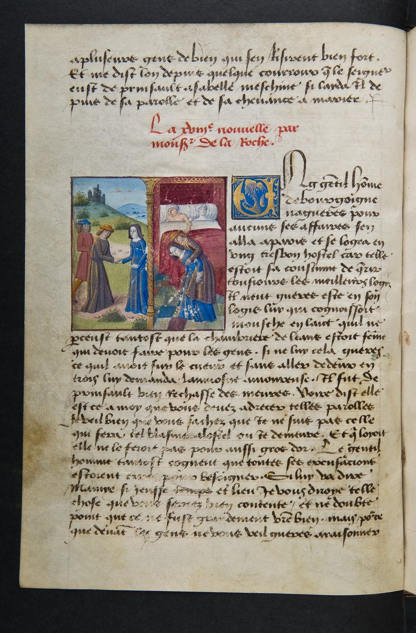 Pagina uit Cent Nouvelles Nouvelles, c.1461-62 door French School